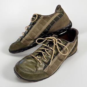 EUC Tsubo US Women 11 Men 9 Olive Leather Driving Shoes Athleisure NO Insoles